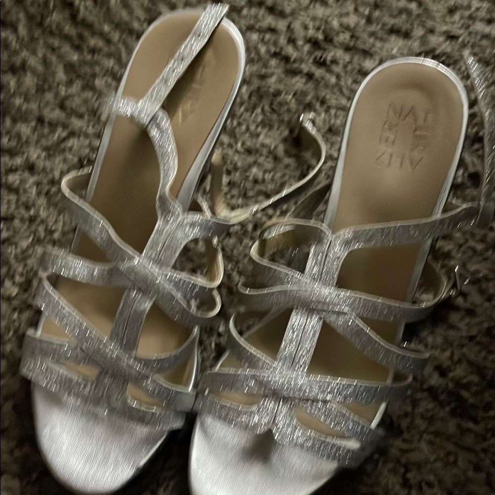 Silver Strappy Sandals